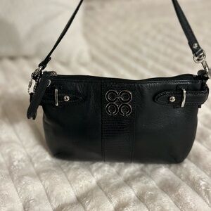 Coach Collette Black Leather Shoulder Bag
